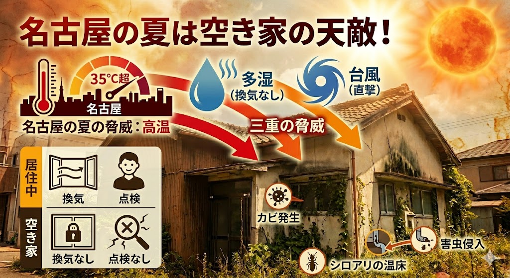 名古屋の夏は空き家の天敵!放置3年で取り返しのつかないことになる理由