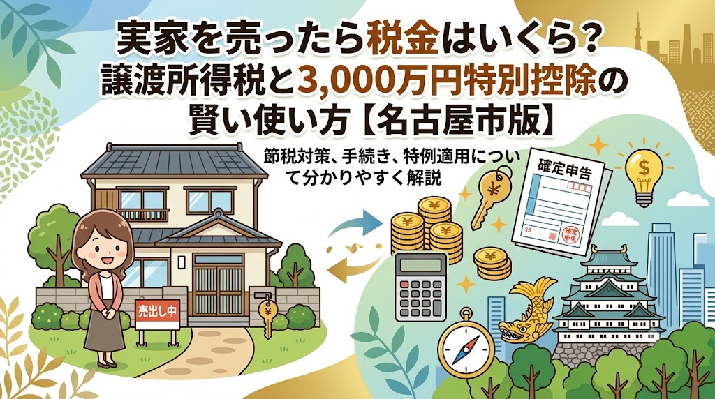 実家を売ったら税金はいくら?譲渡所得税と3,000万円特別控除の賢い使い方【名古屋市版】