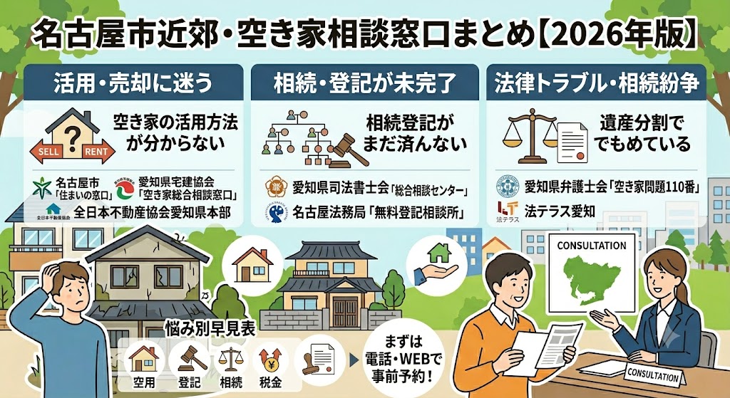 「放置したら罰則も!」名古屋市近郊で空き家・相続の悩みを解決するには?|2026年最新・まず相談できる窓口まとめ