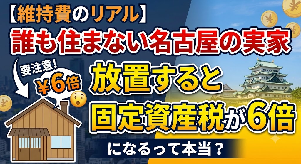 【維持費のリアル】誰も住まない名古屋の実家、放置すると「固定資産税が6倍」になるって本当？