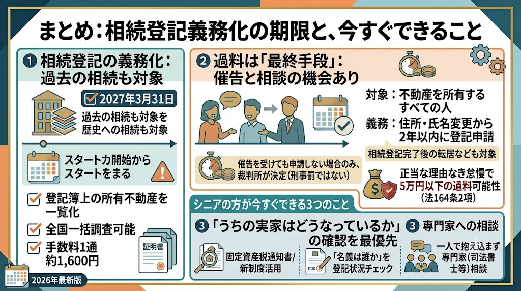 「知らなかった」では済まされない!相続登記義務化で10万円の罰金も―2026年最新版・シニアのための完全ガイド