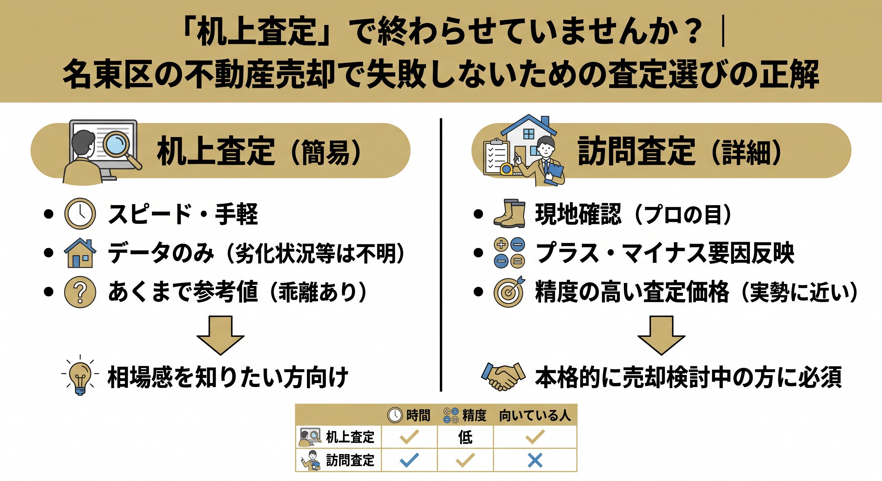 「机上査定」で終わらせていませんか?|名東区の不動産売却で失敗しないための査定選びの正解