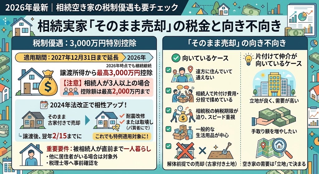 「片付けなくていい」は本当？家具・荷物を残したまま家を売る“そのまま売却”の真実【2026年最新】