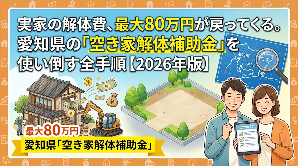 実家の解体費、最大80万円が戻ってくる。愛知県の「空き家解体補助金」を使い倒す全手順【2026年版】