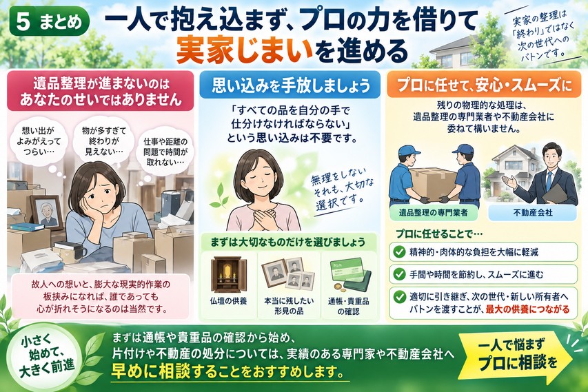 実家の遺品整理で心が折れる前に。ゴミ屋敷化・放置空き家の重税を防ぎ、不動産ごと一括解決する最短ルート